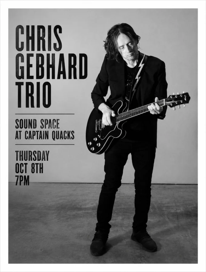 Event poster for Chris Gebhard Trio