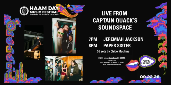 Event poster for HAAM DAY SHOWCASE- Jeremiah Jackson & Paper Sister